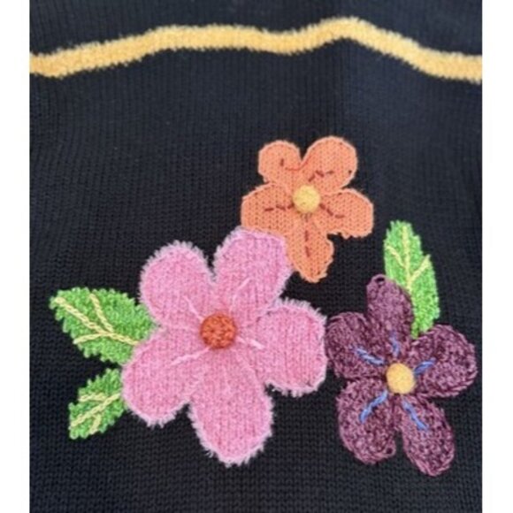 Storybook Knits 1X Vintage '90s Handknits Wildflower Sweater Multicolor HSN *T3 - Picture 12 of 13